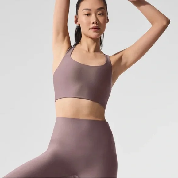 ALO Yoga Airlift Sleek Mauve Sports Bra.Size XS - Picture 2 of 6